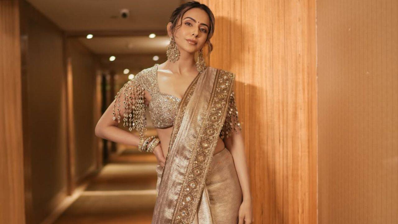 Rakul Preet drapes Rs 2.75 lac tissue saree for Ramayana launch - Exclusive