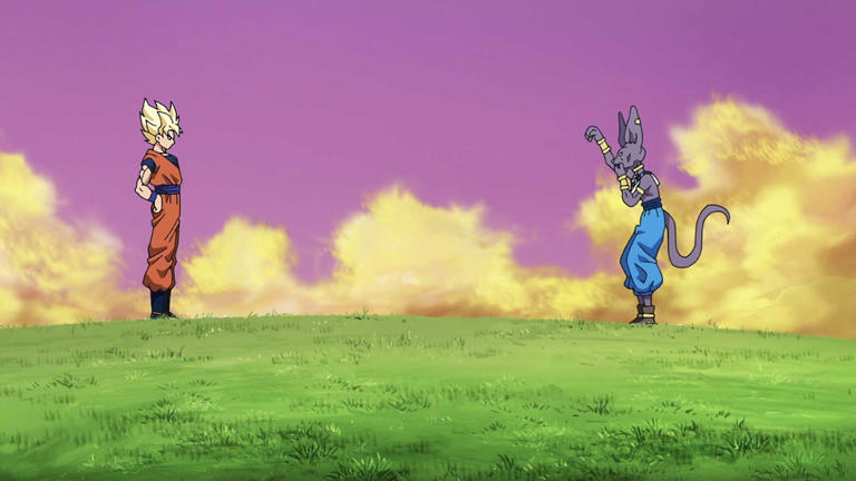 Beerus taunts Super Saiyan Goku in Dragon Ball Super: Beerus Episode 2