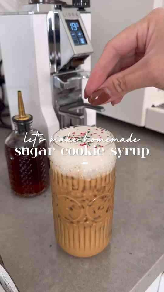 Homemade sugar cookie syrup for iced coffee