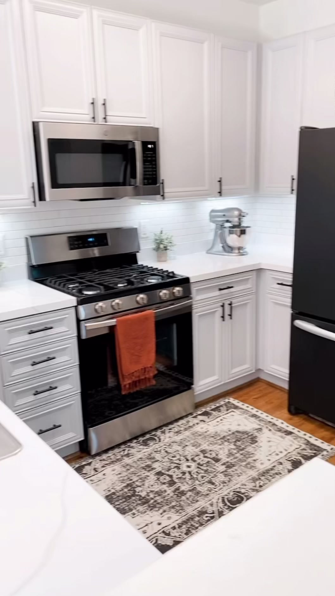 How DIY fridge paint and cabinet updates refresh a kitchen