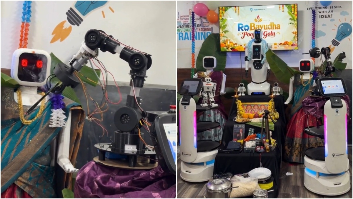 Tamil Nadu's Ayudha Puja gets an AI twist as robots perform aarti ...