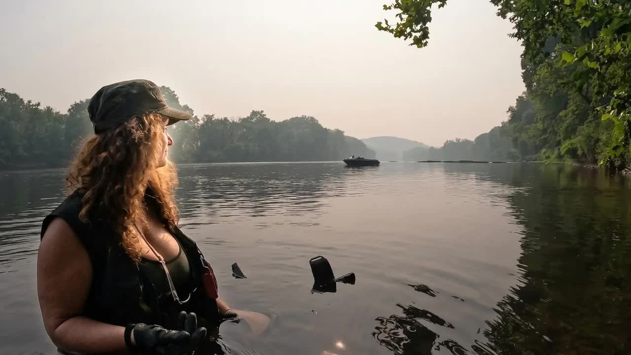 A metal detectorist finds an American Civil War Minier bullet in a river