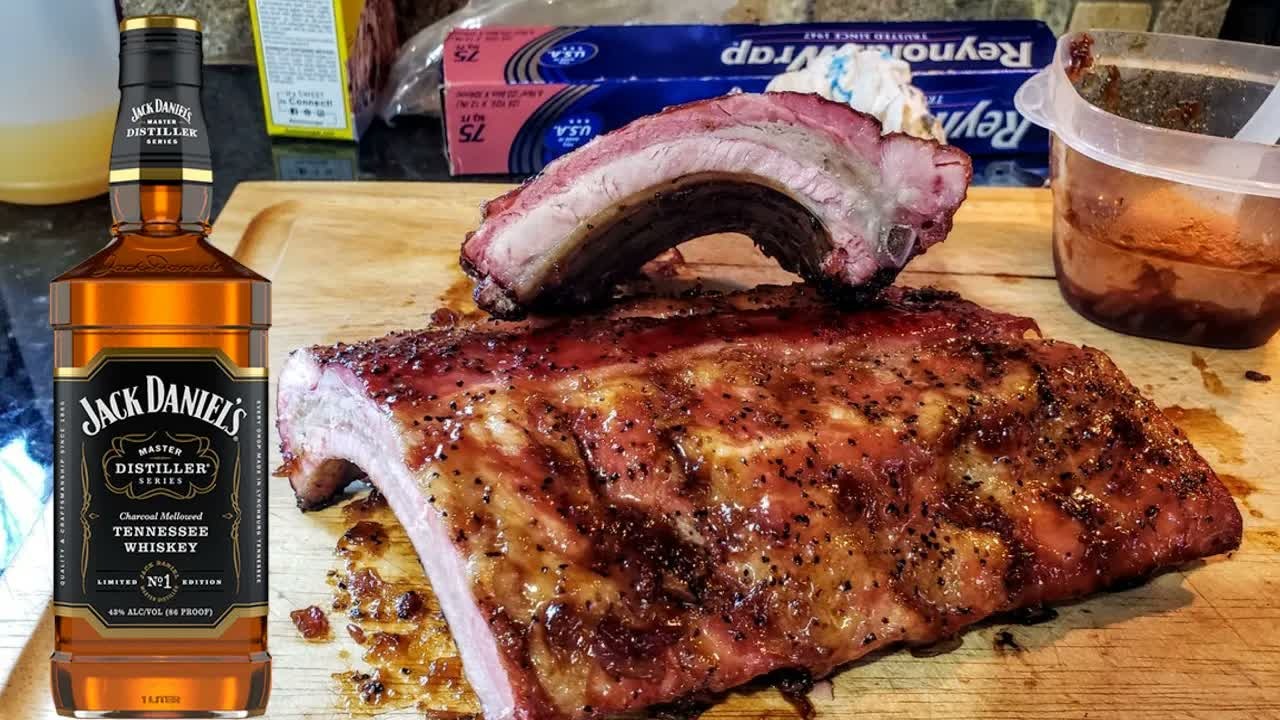 Jack Daniel's baby back pork ribs smoke on a Pit Boss KC Combo