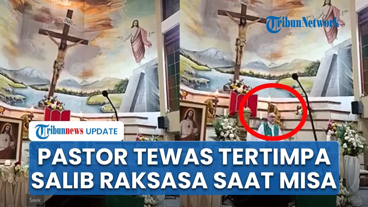 Detik-detik pastor tertimpa salib raksasa saat pimpin misa di Ekuador ...