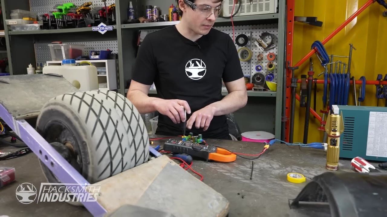 A 20-pound gas engine was attached to an electric Onewheel