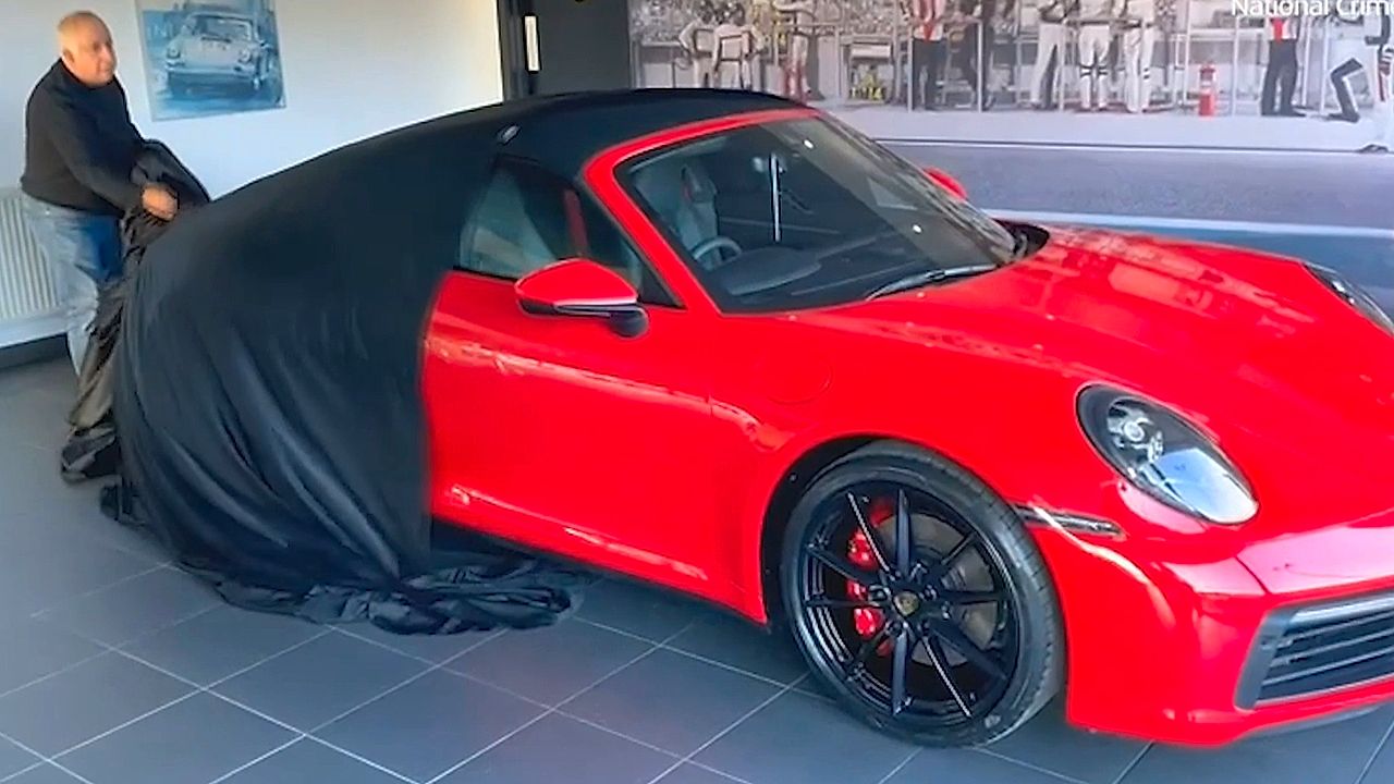 Footage of fraudster's delight at new Porsche before police arrest him ...