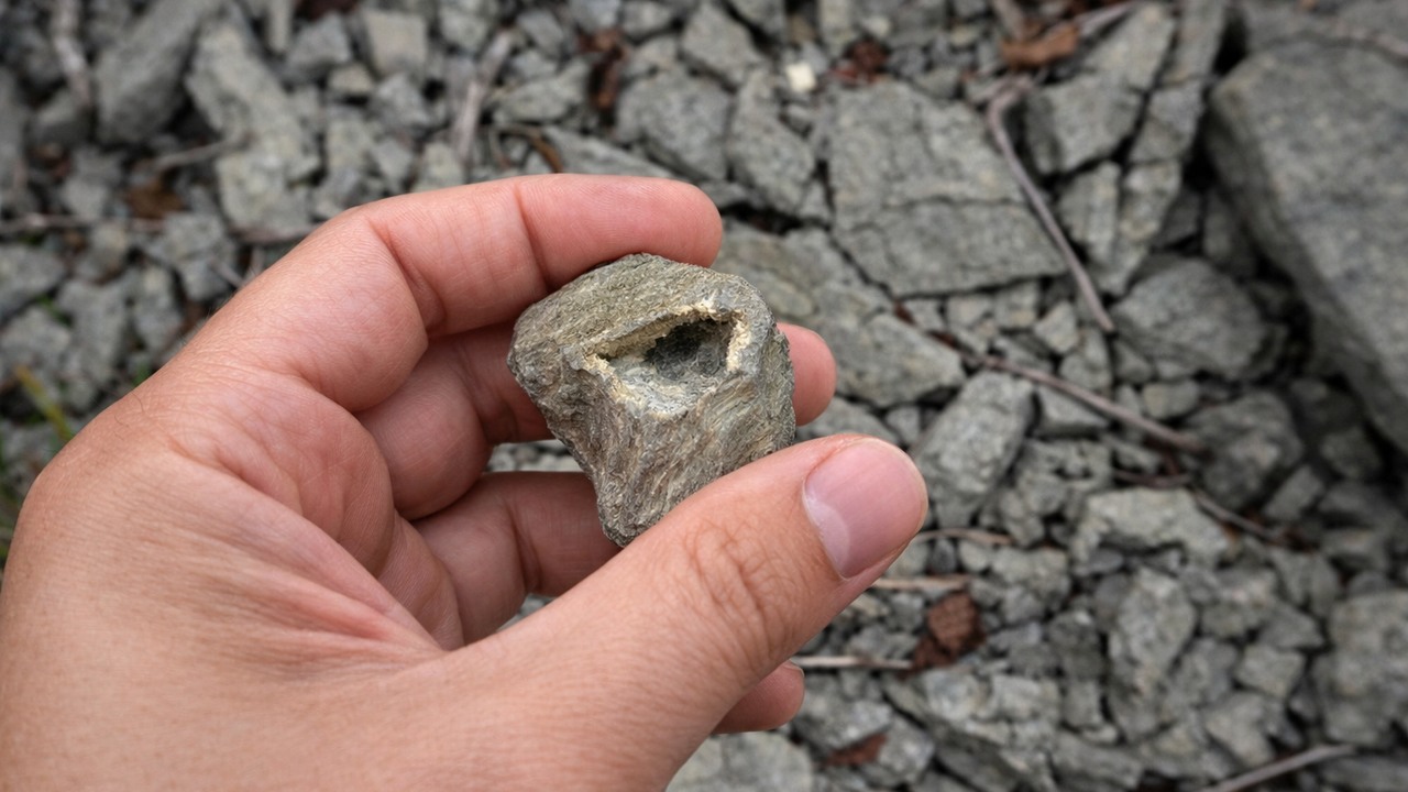 Natalie and a fossil hunter find a crystal-filled fossil in Kentucky