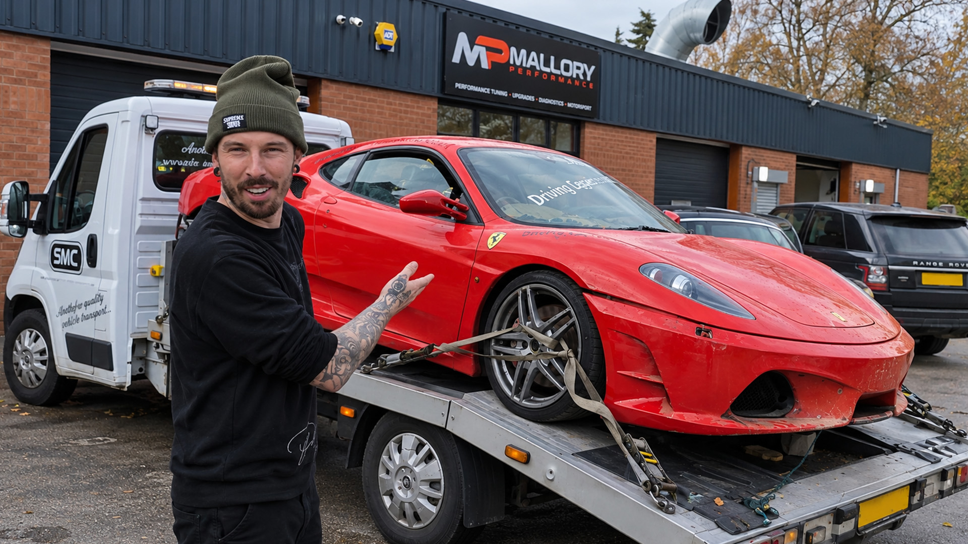 A badly damaged Ferrari F430 finds a new owner