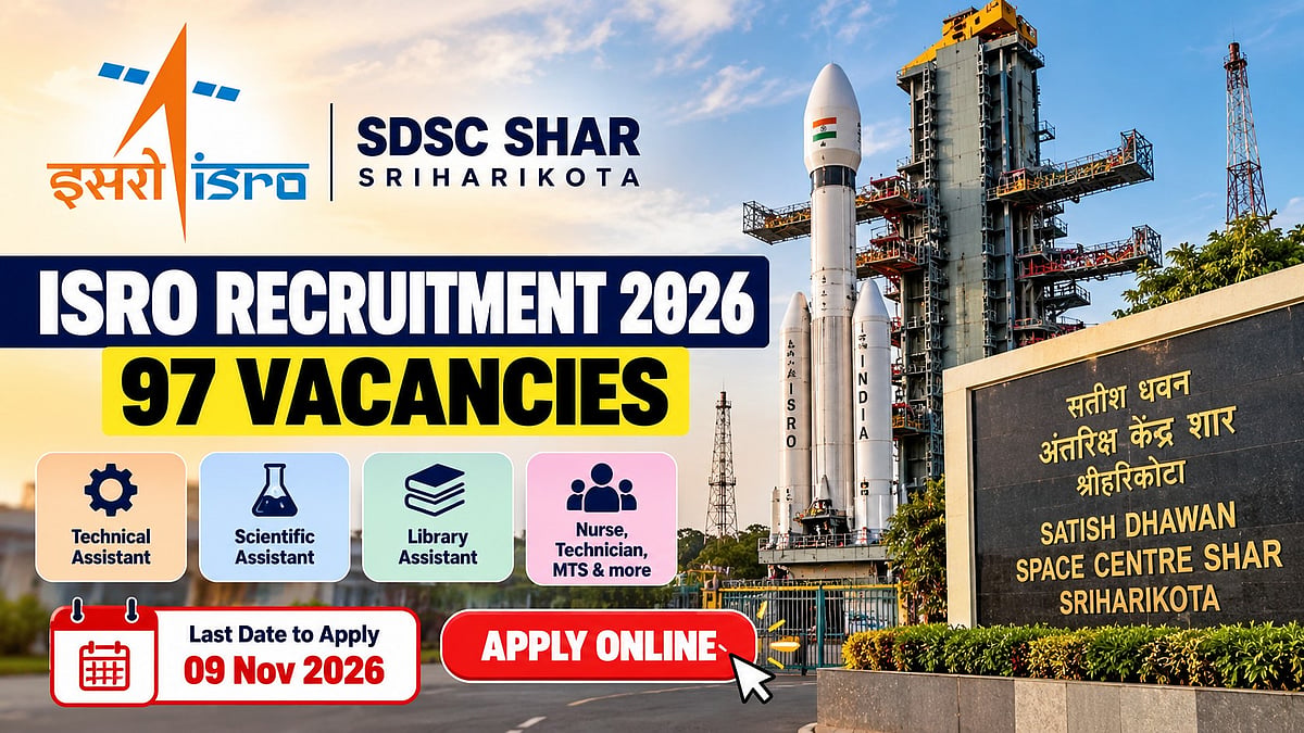 ISRO SDSC SHAR recruitment 2026: Applications open for 97 posts: Class ...