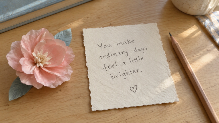 A tiny handmade note can say what words cannot