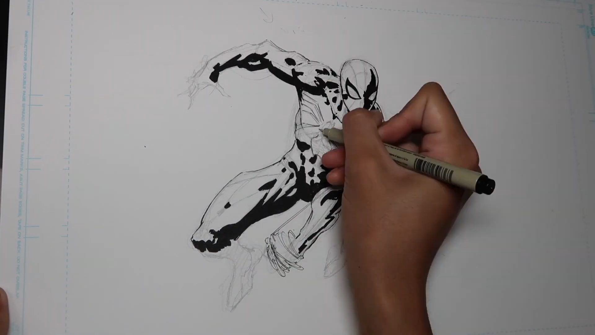 Spider-Man coloring challenge limits the palette to three markers