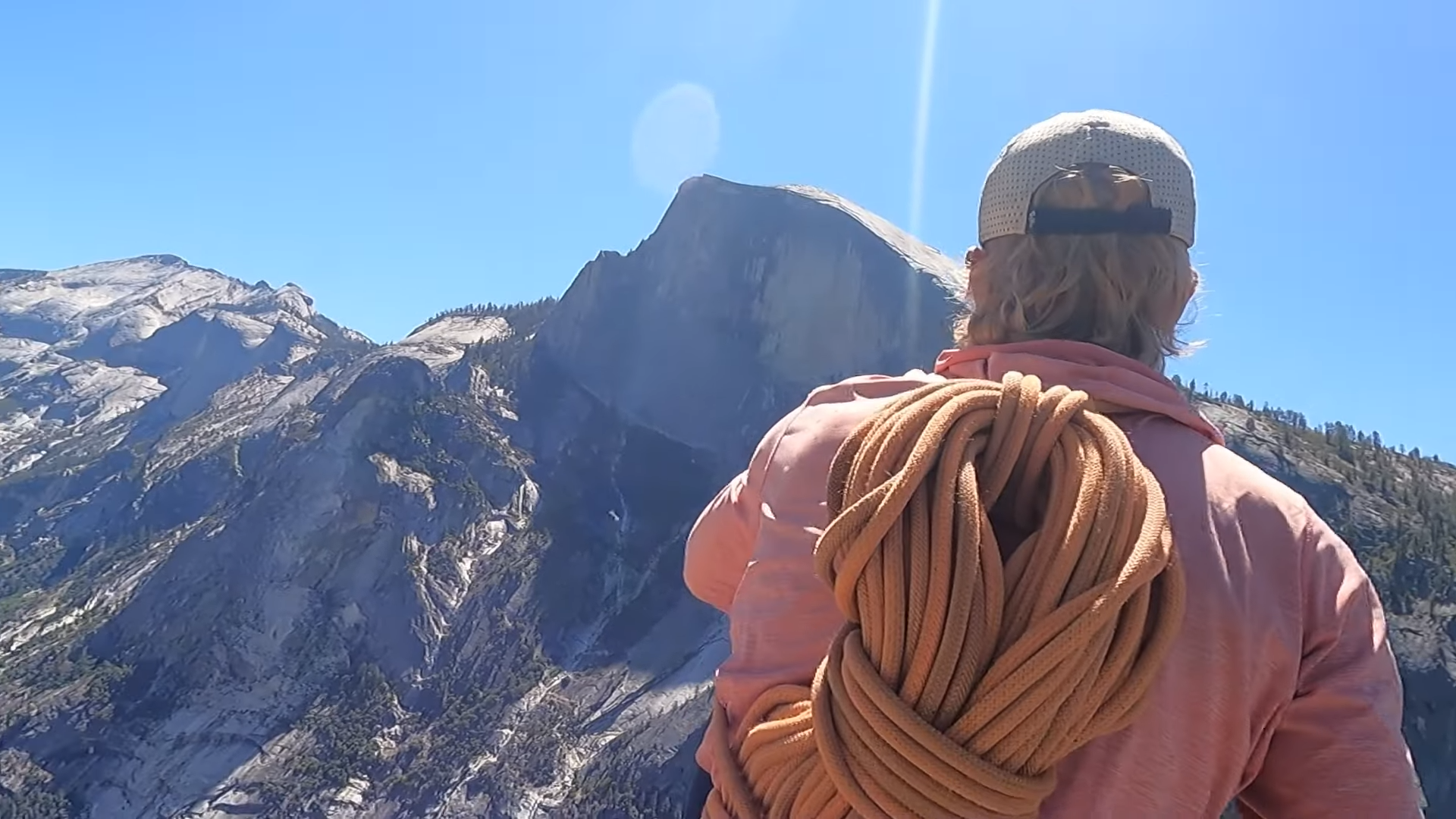 Climbers navigate Washington Column's south face in Yosemite