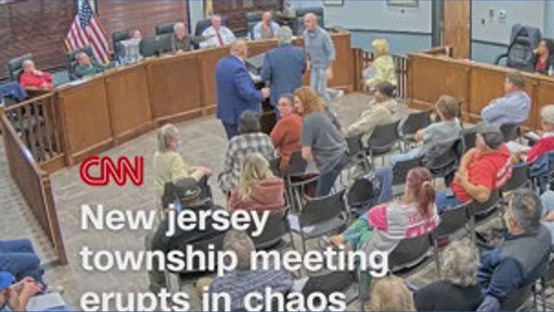 New Jersey township meeting erupts into chaos