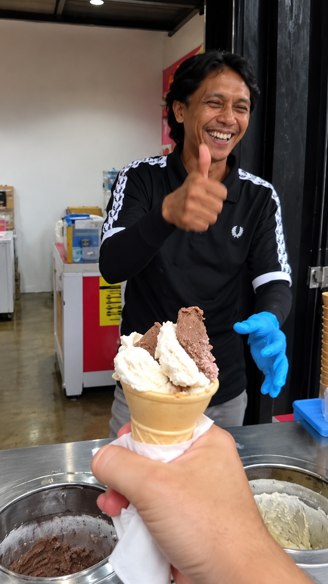 This ice cream seller wouldn't hand over the cone