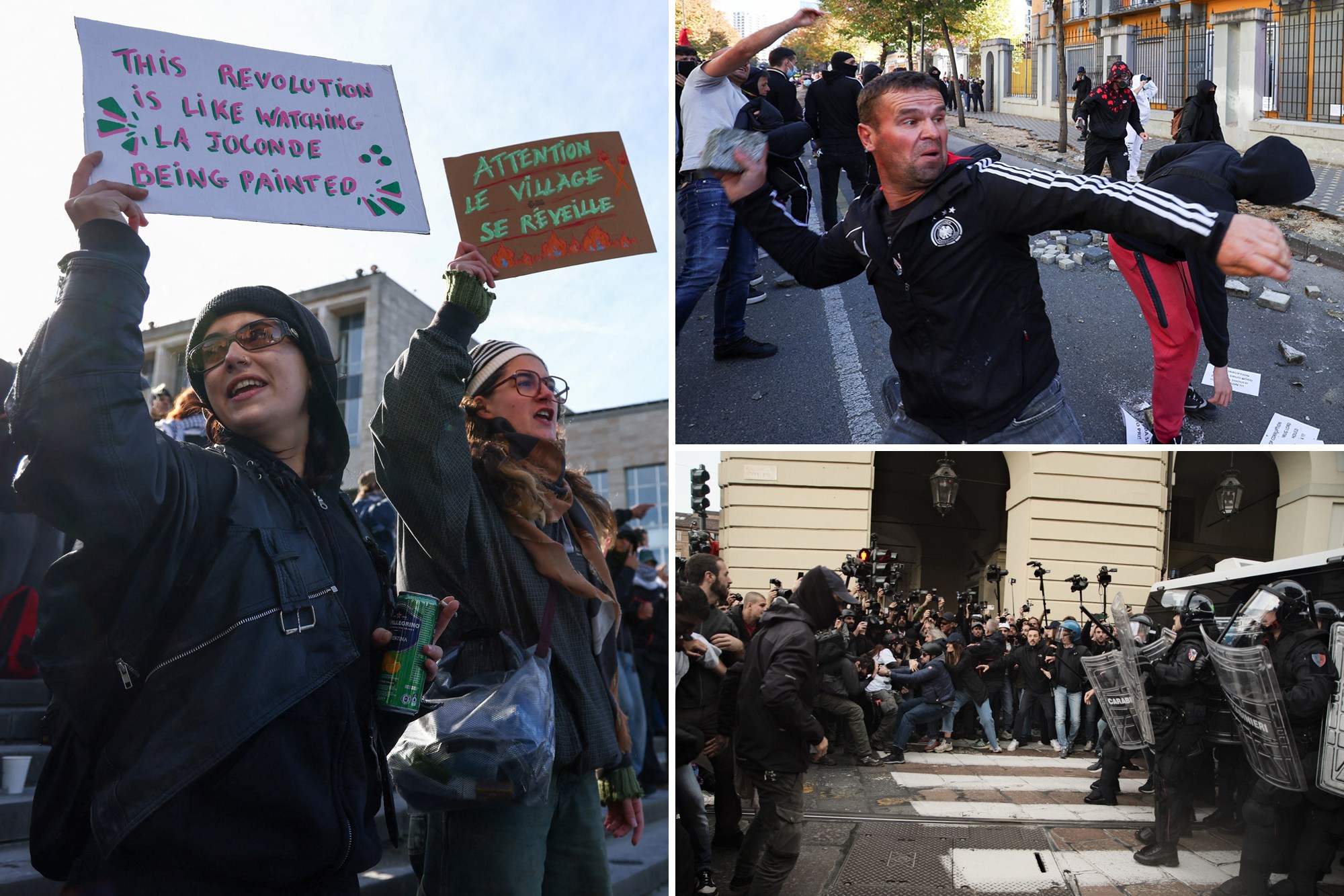 Europe falls under siege as demonstrators battle police, set fires in ...