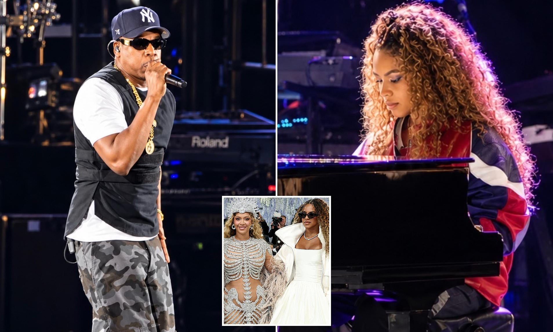 Beyonce's look-alike daughter Blue Ivy, 14, joins dad Jay-Z on stage at ...