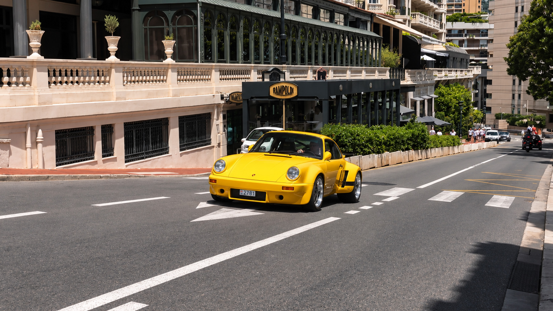 A millionaire's yellow Porsche with a bold widebody makeover