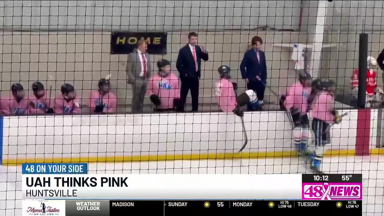 UAH hockey wears pink to benefit Liz Hurley Ribbon Run