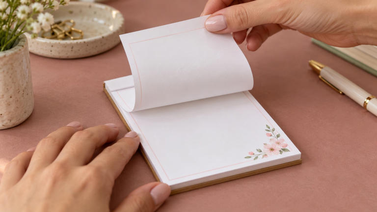 Turn loose printed pages into a notepad with a Cricut