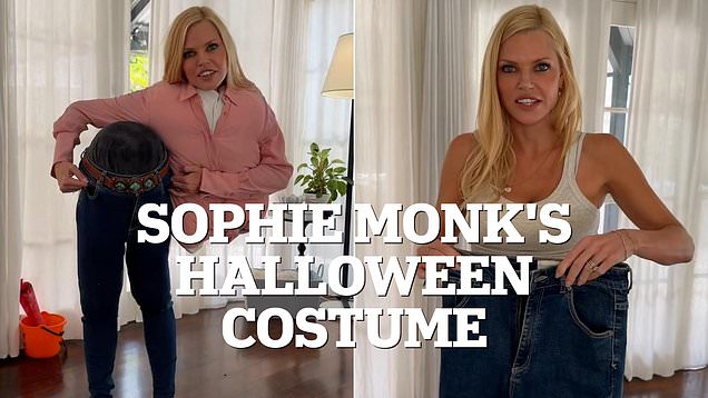 Sophie Monk shows off her optical illusion Halloween costume