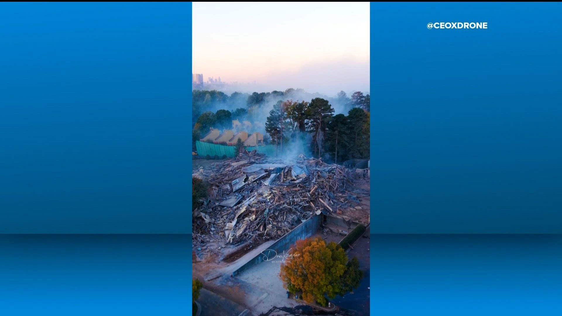 Former Georgia Department of Revenue tower implosion in Chamblee