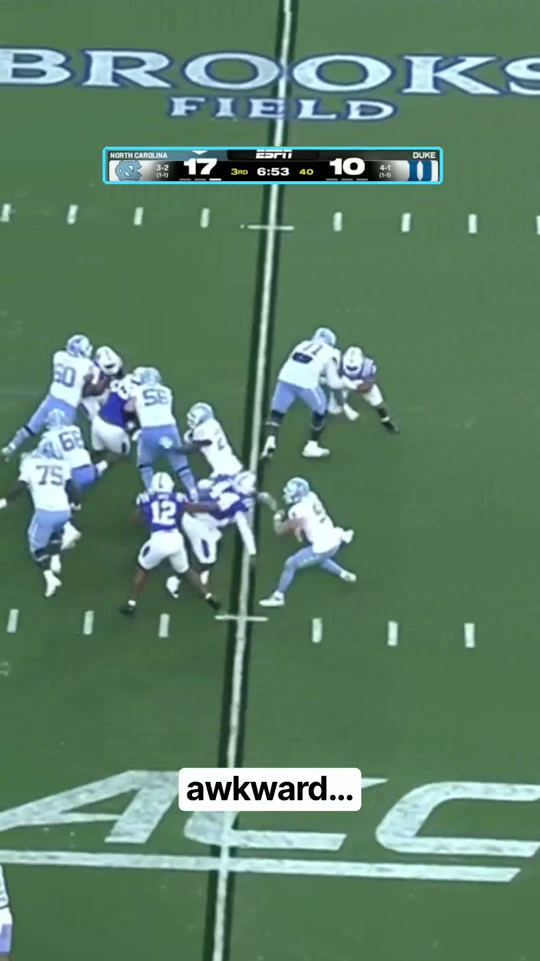 Duke football player has awkward exchange with athletic trainer