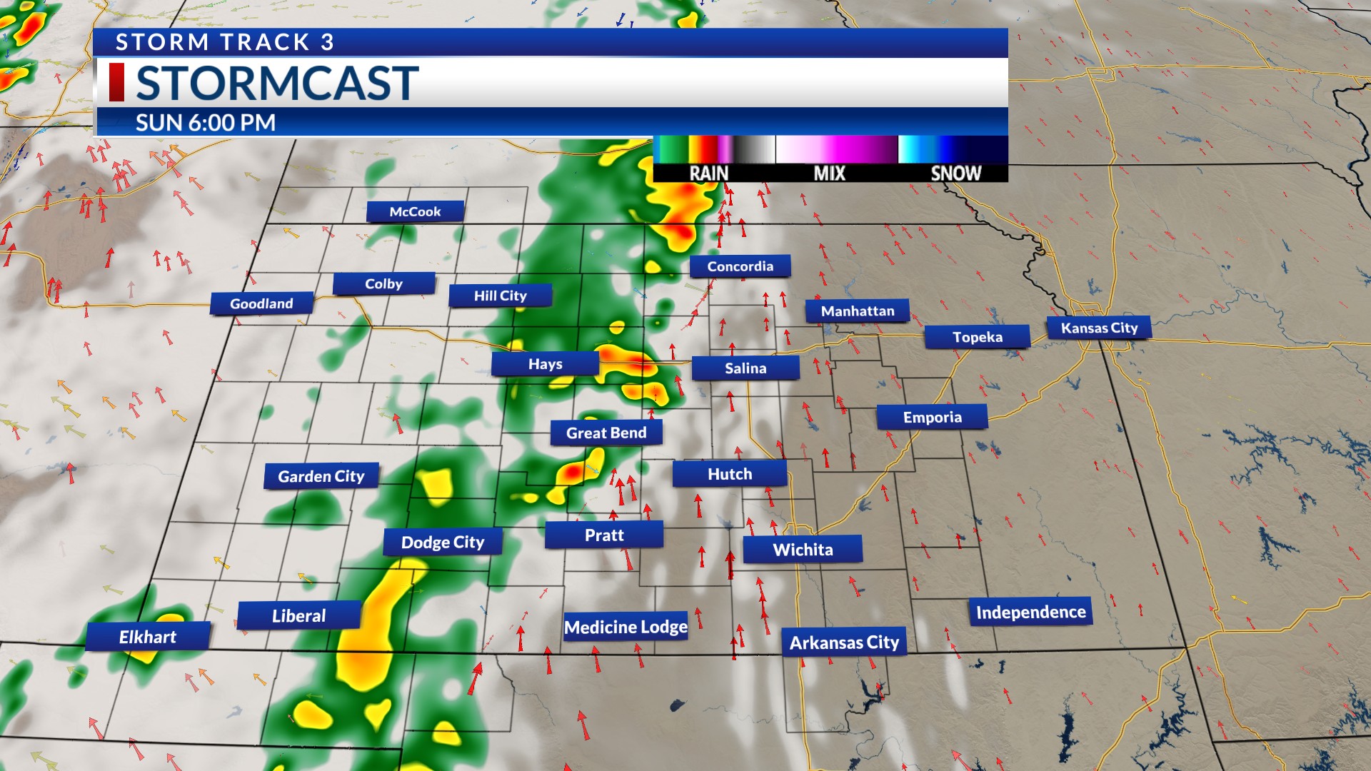Saturday evening forecast