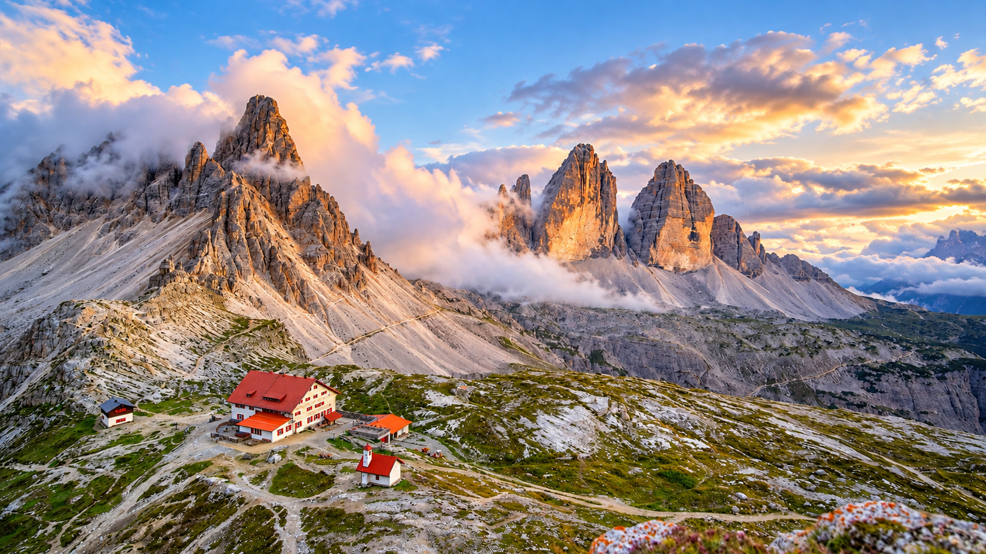 Discovering Tre Cime views near Rifugio Locatelli (4K)