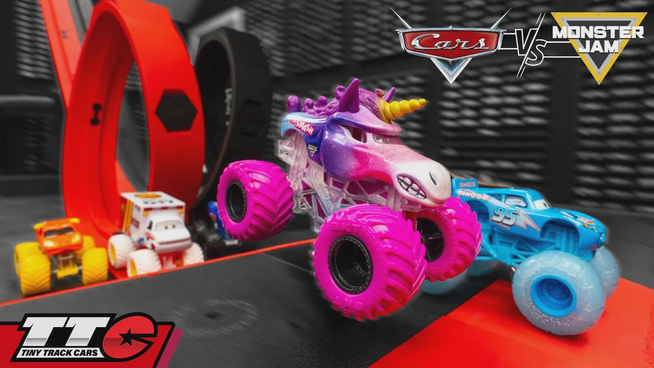 Monster Jam vs Pixar Cars! The craziest miniature truck race yet!