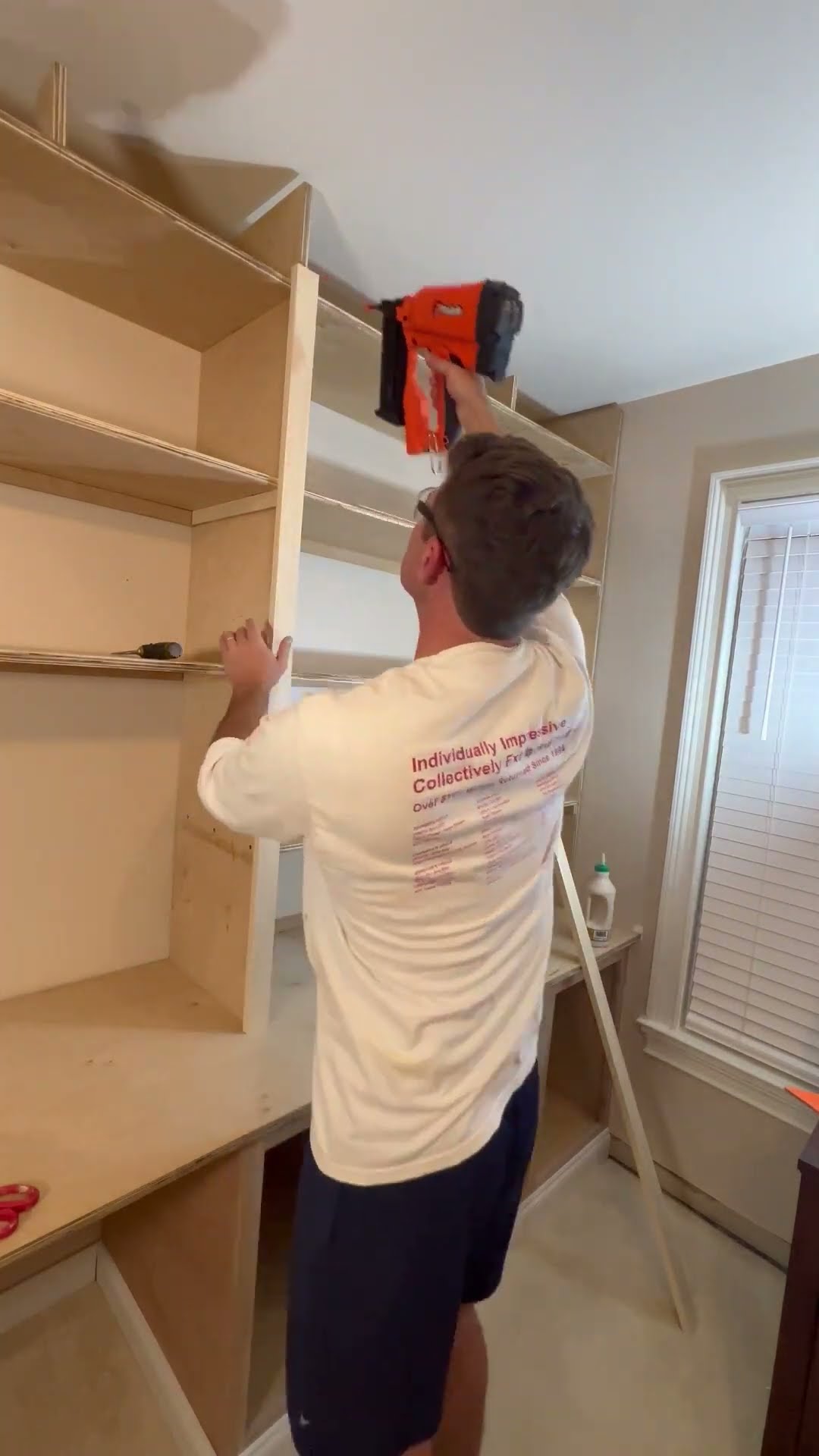 Custom shelving built for a home office