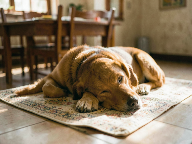 Dog begging at the table? How to teach it to settle on a mat while you eat
