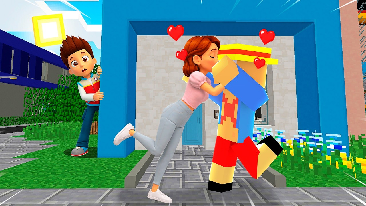 Beso a la madre de Ryder Paw Patrol en Minecraft 😘