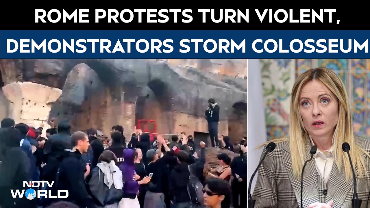 Rome protest | Clashes erupt in Rome as protesters storm Colosseum ...