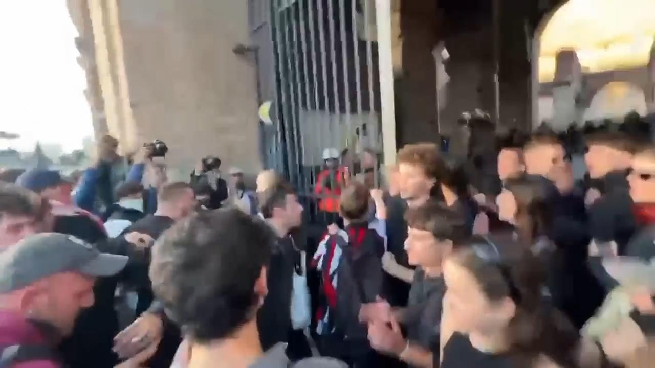 Protesters forcibly enter the world-renowned Colosseum in Rome
