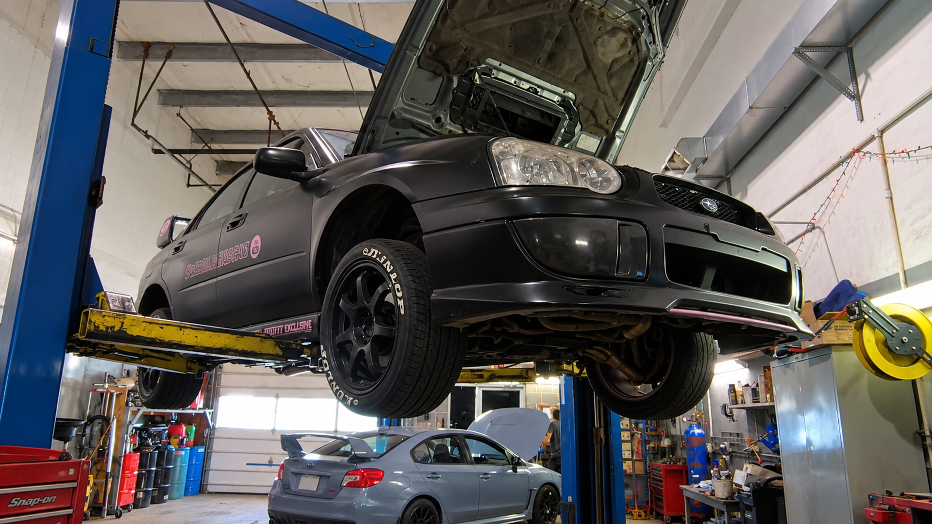 Mechanics find intake pipe wear on a Subaru WRX