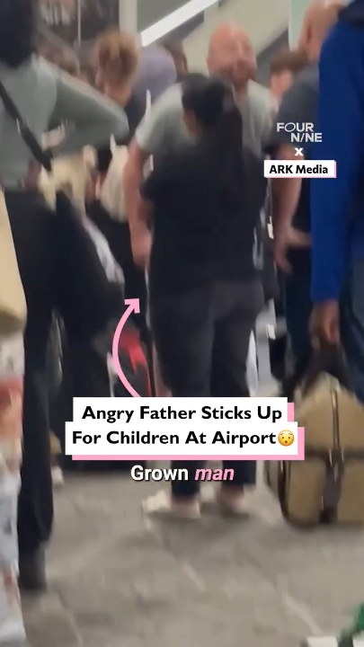 Angry father sticks up for children