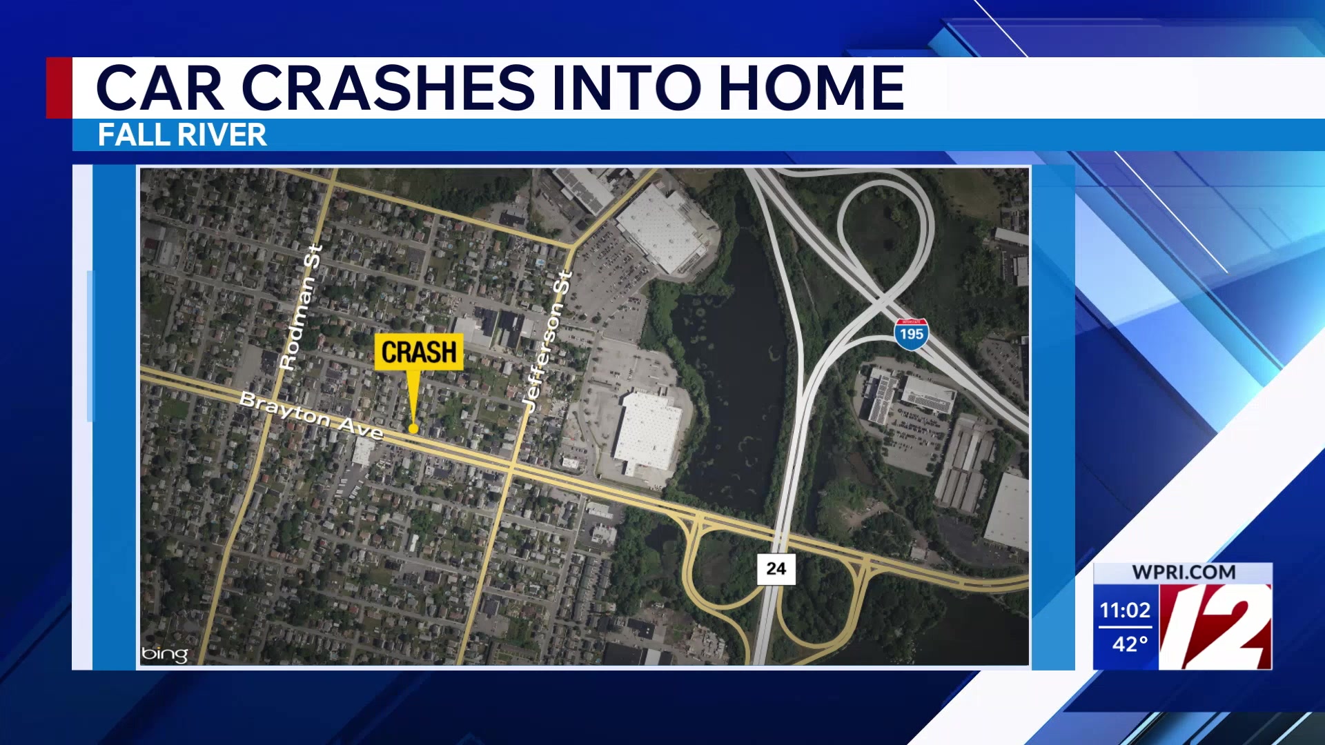 Resident injured after car crashes into Fall River home