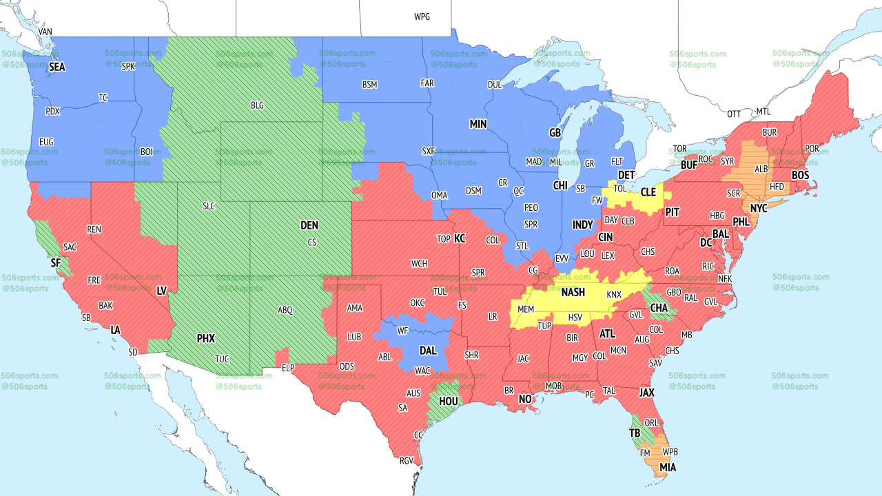 TV broadcast map for NFL Week 7: Find every game on Sunday