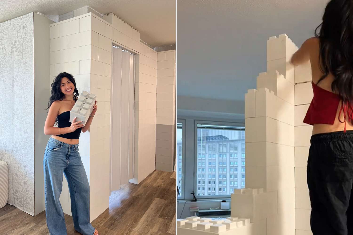 Woman is quoted $2K to put up a flex wall in NYC apartment, so she uses ...