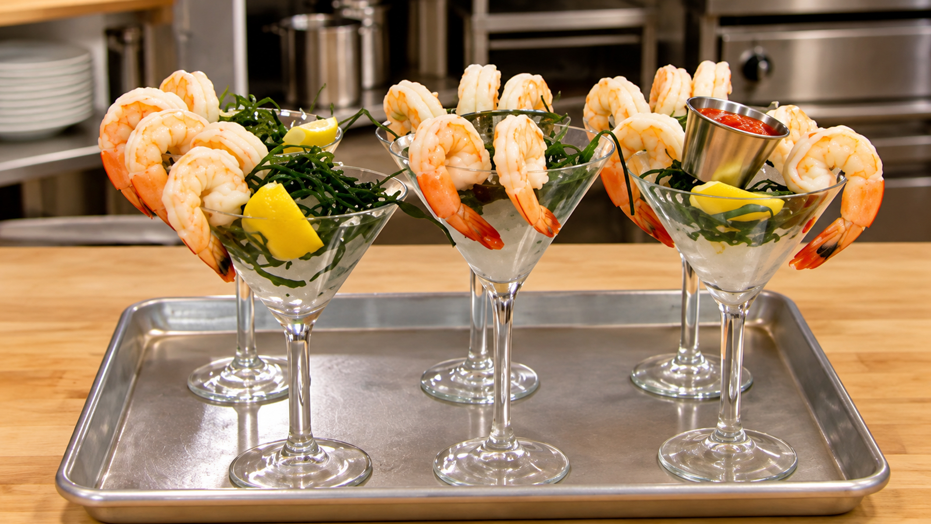 Chef Ramsay gives up on cooking and serves shrimp cocktails