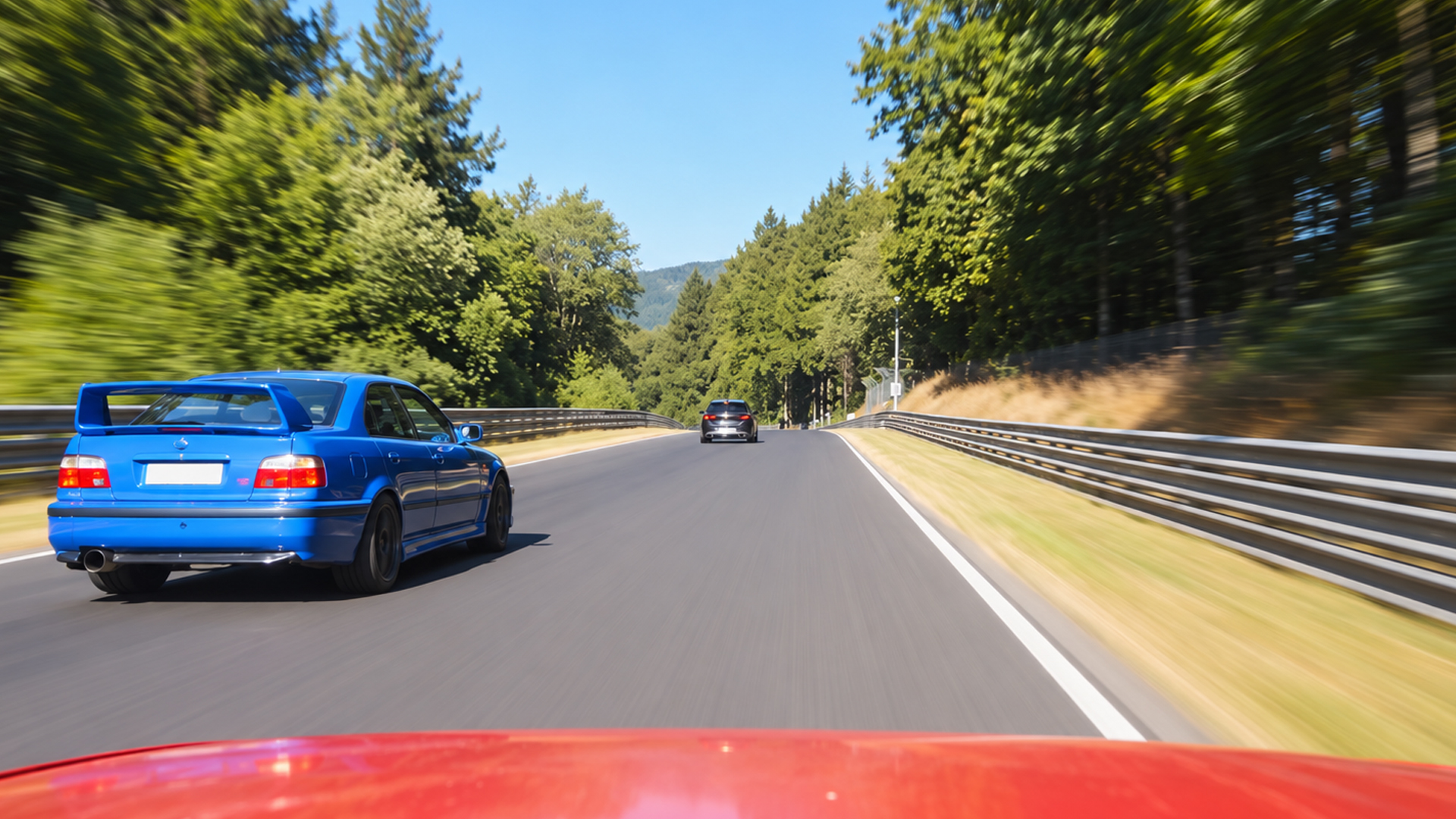 Mitsubishi Lancer Evolution chases down Nürburgring traffic