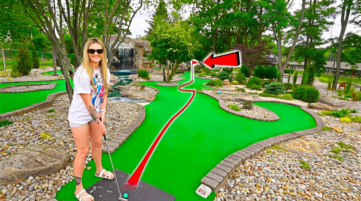 We found a massive mini golf course hidden at a driving range!