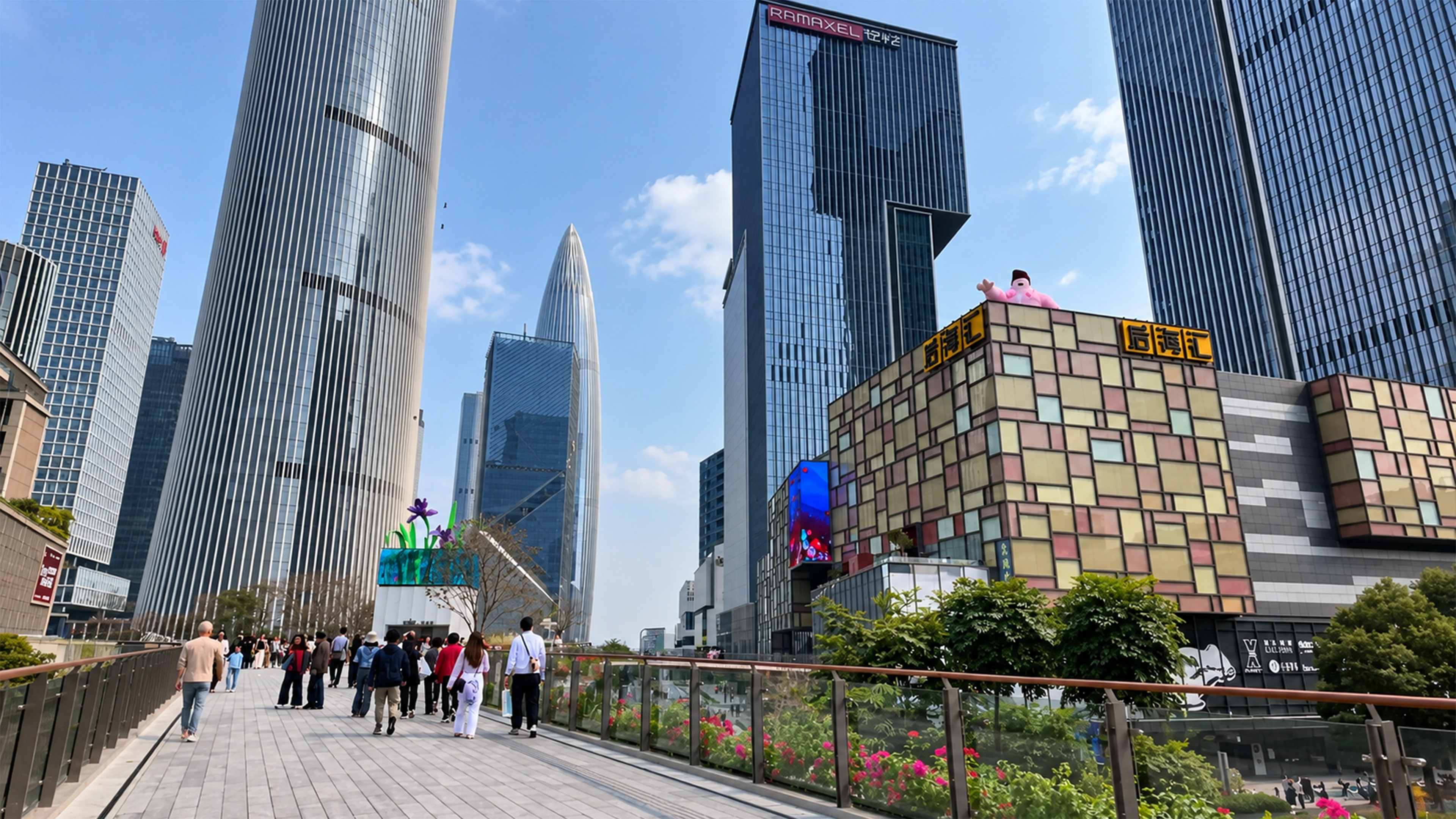 This shopping mall in Shenzhen has a giant pink rooftop figure