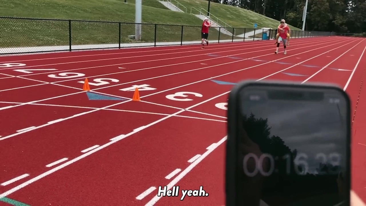 Nick Symmonds and Tiana target 100-meter wife carry record