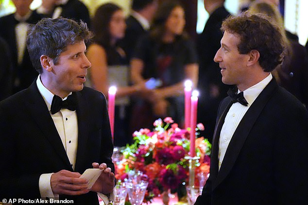 OpenAI CEO Sam Altman talks with Meta CEO Mark Zuckerberg in September 