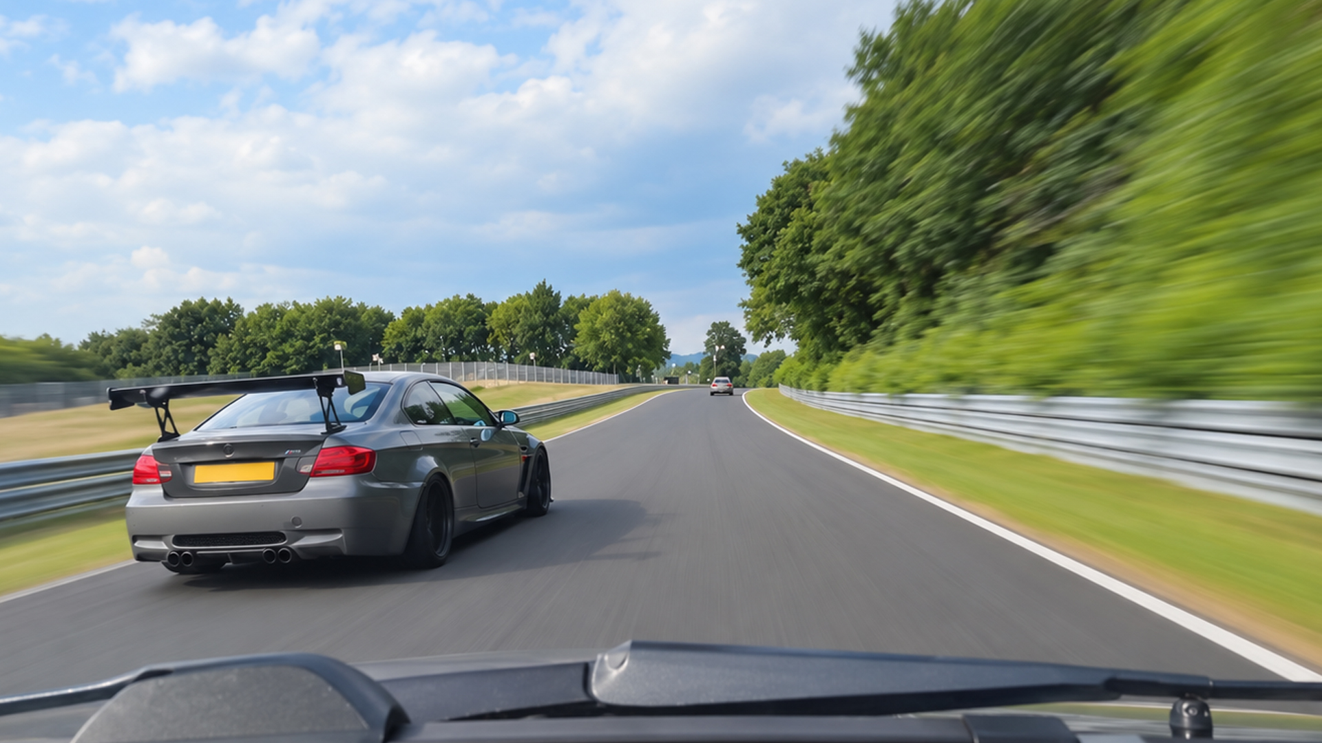 BMW M3 closes on traffic at Nürburgring