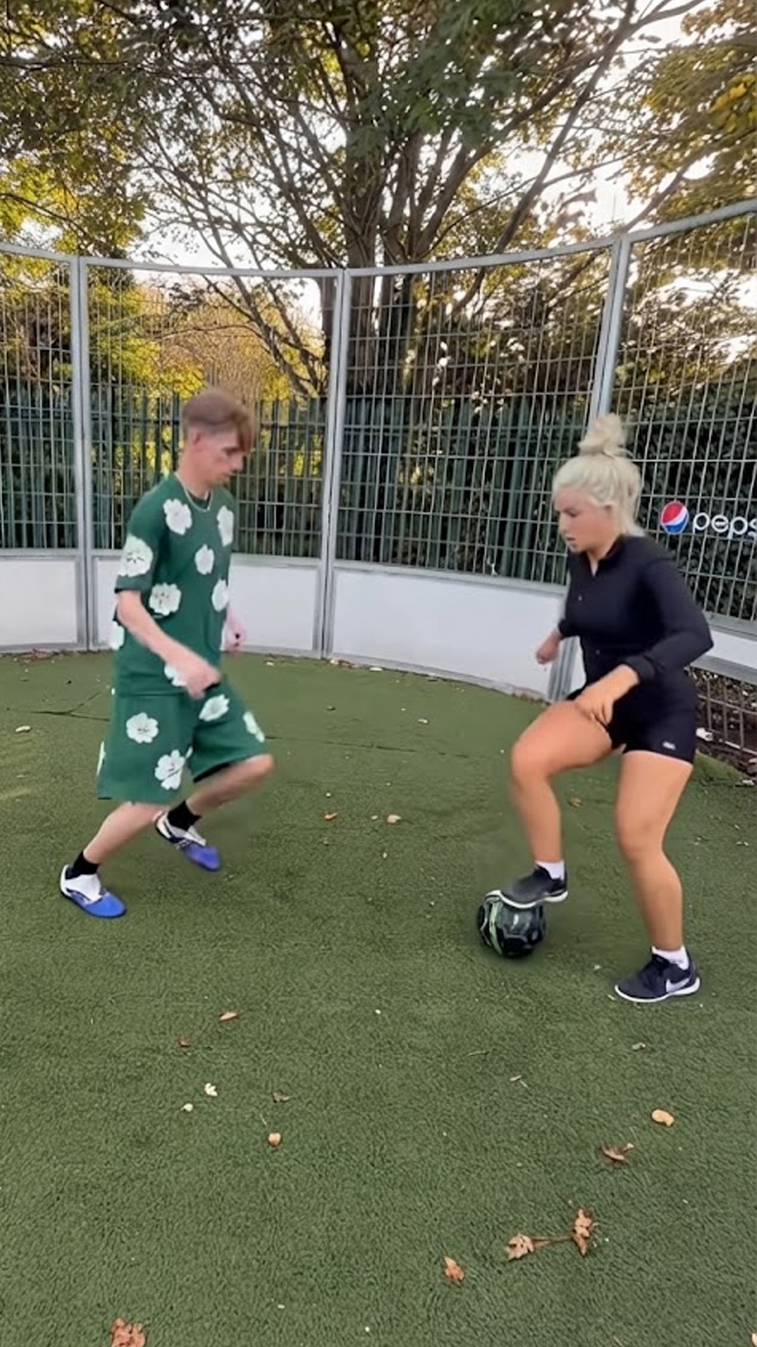 Celebrating a goal with a fun dance during a one versus one football game