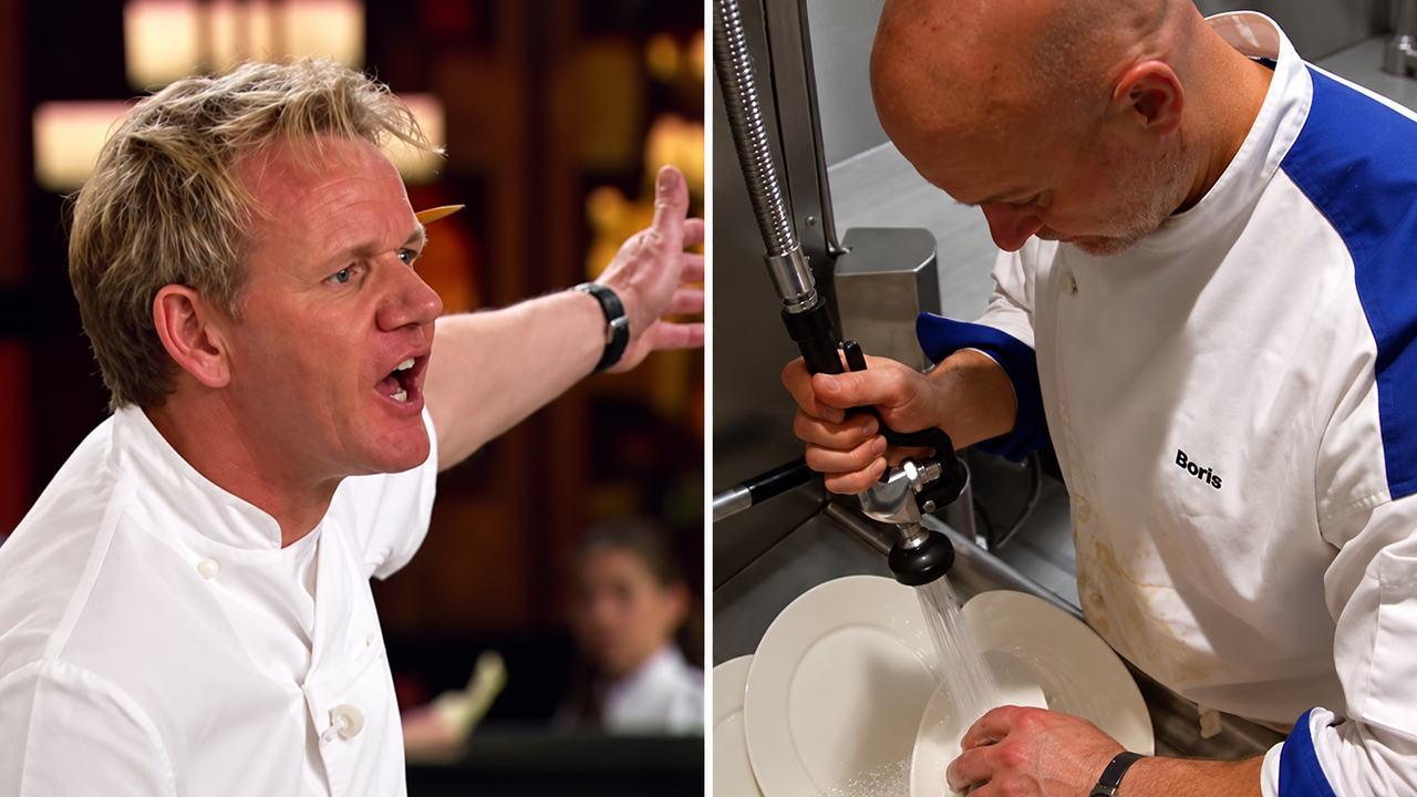 Chef Ramsay kicks Boris out for washing dishes during service