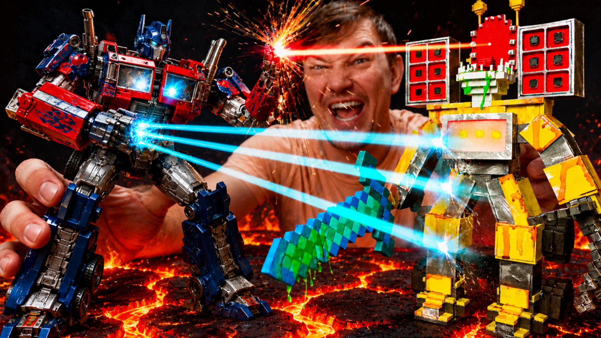 Blocky bots unite: Minecraft vs Transformers showdown