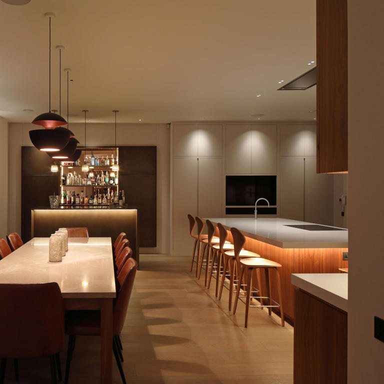 Hidden lighting is the key to making a kitchen look high-end, layered ...